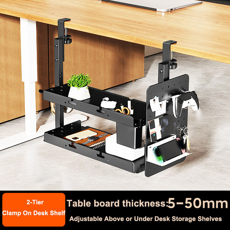 Desk Setup Study - Clamp-on 14 inch Above Below Desk