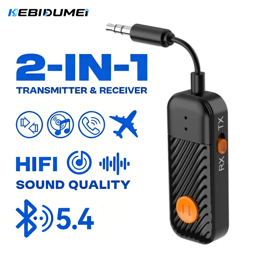 Desk Hifi Setup - KEBIDUMEI Bluetooth 5.4 AUX Receiver Transmitter