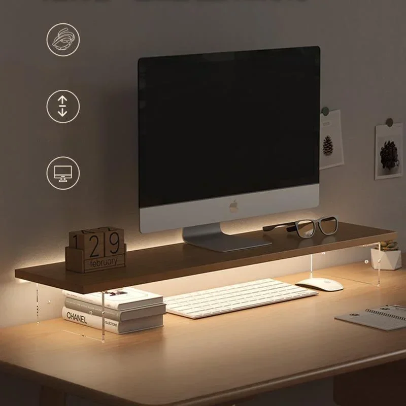 Desk Setup Study - Computer Monitor Low Table Office Desktop