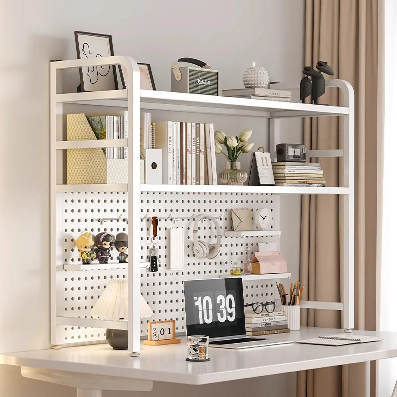 Desk Setup Study - Table Hole Board Shelf Study Table