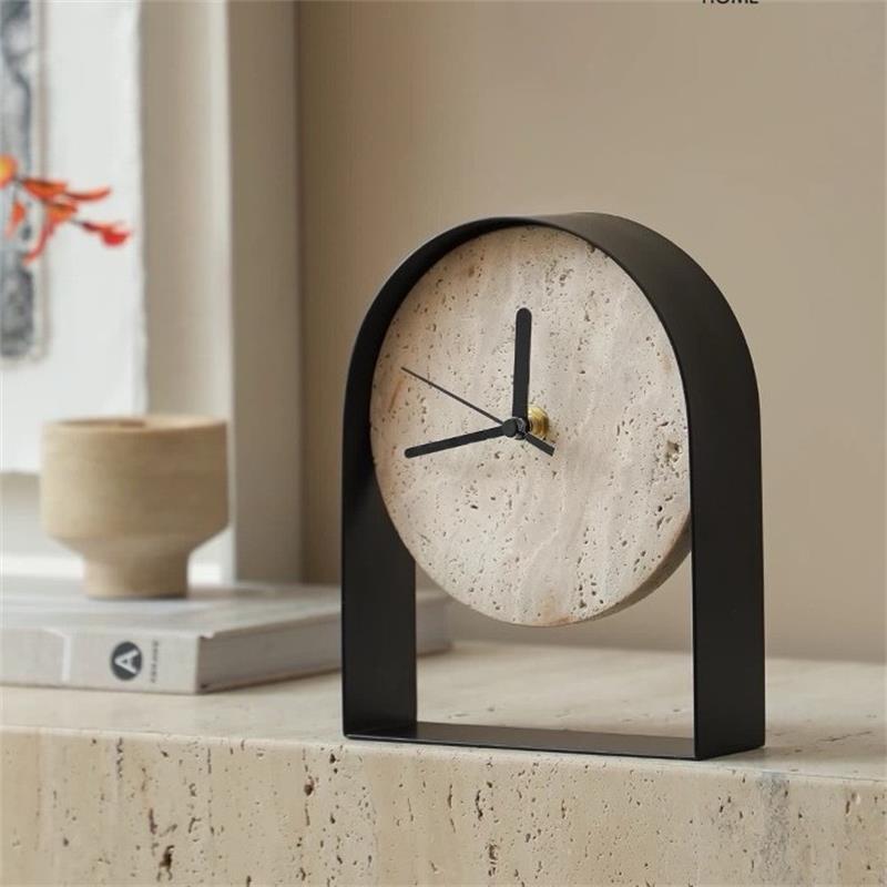 Desk Setup Study - Luxurious Marble Desktop Clock Modern Model