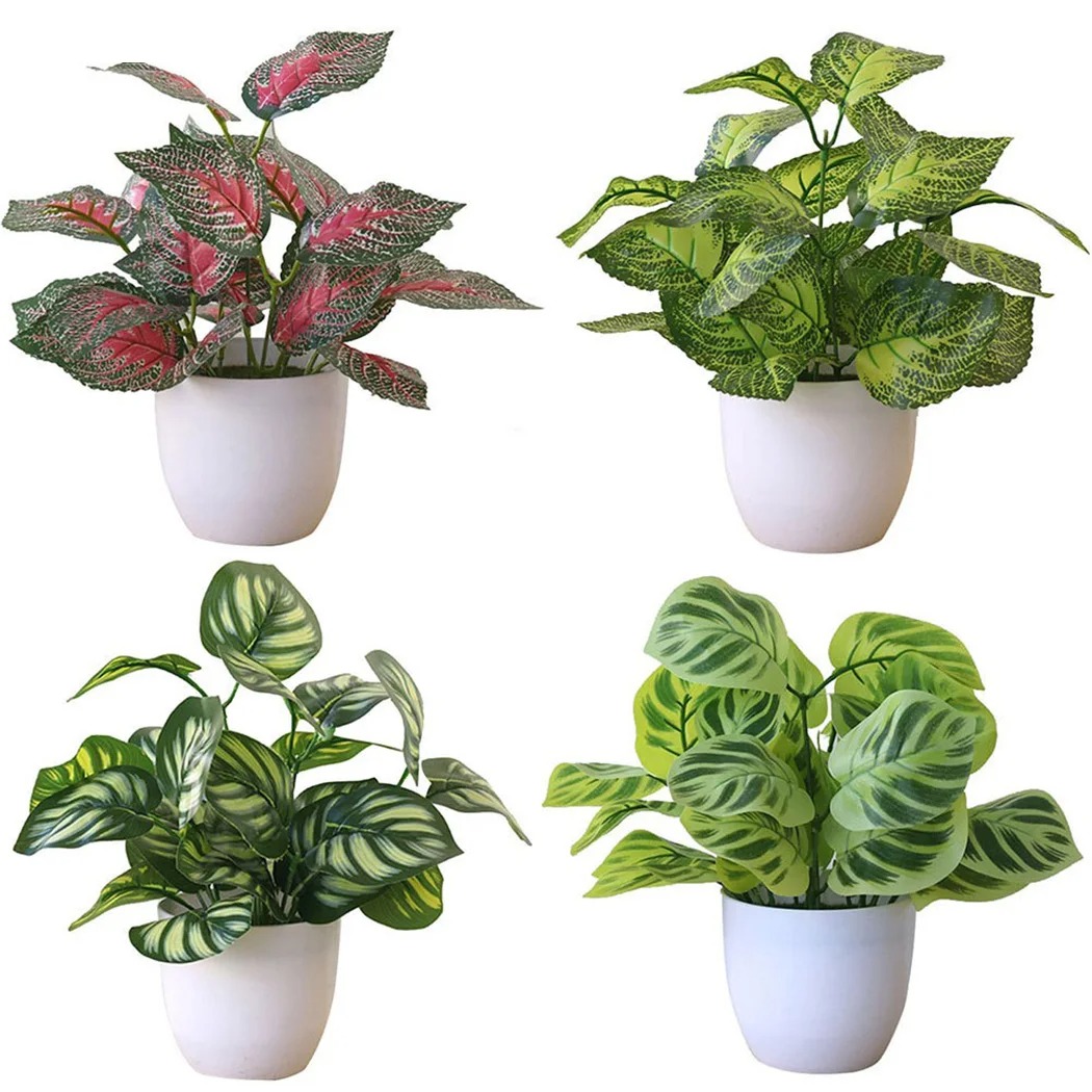 Desk Setup Plant - 1PC Artificial Foliage Plant Pot Bonsai