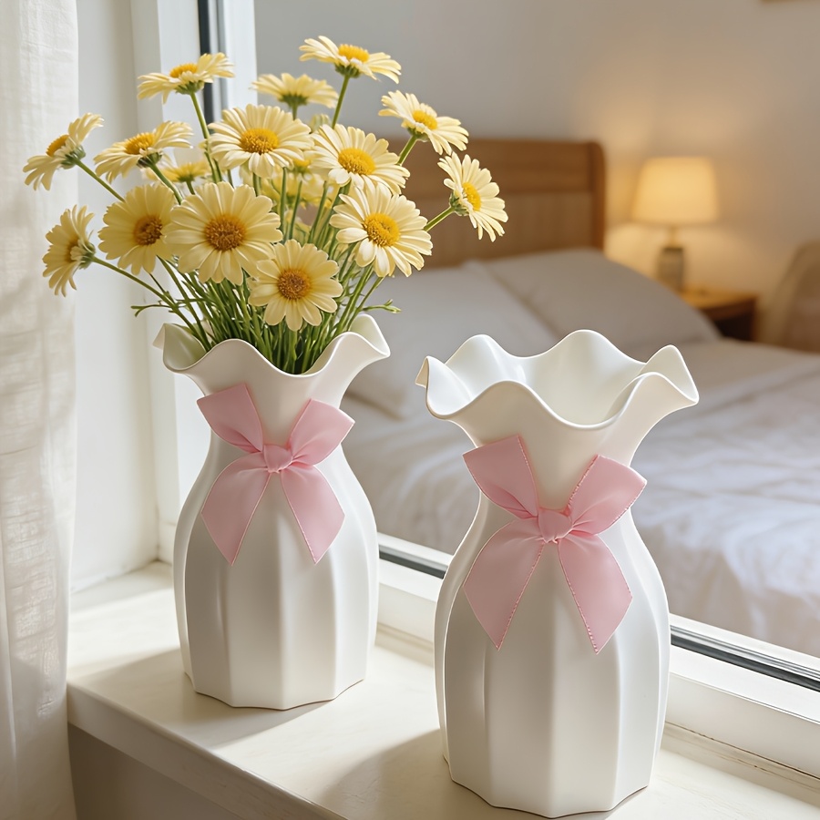 1PC Water Ripple Plastic Vase  - Desk Setup Plant 评论和价格