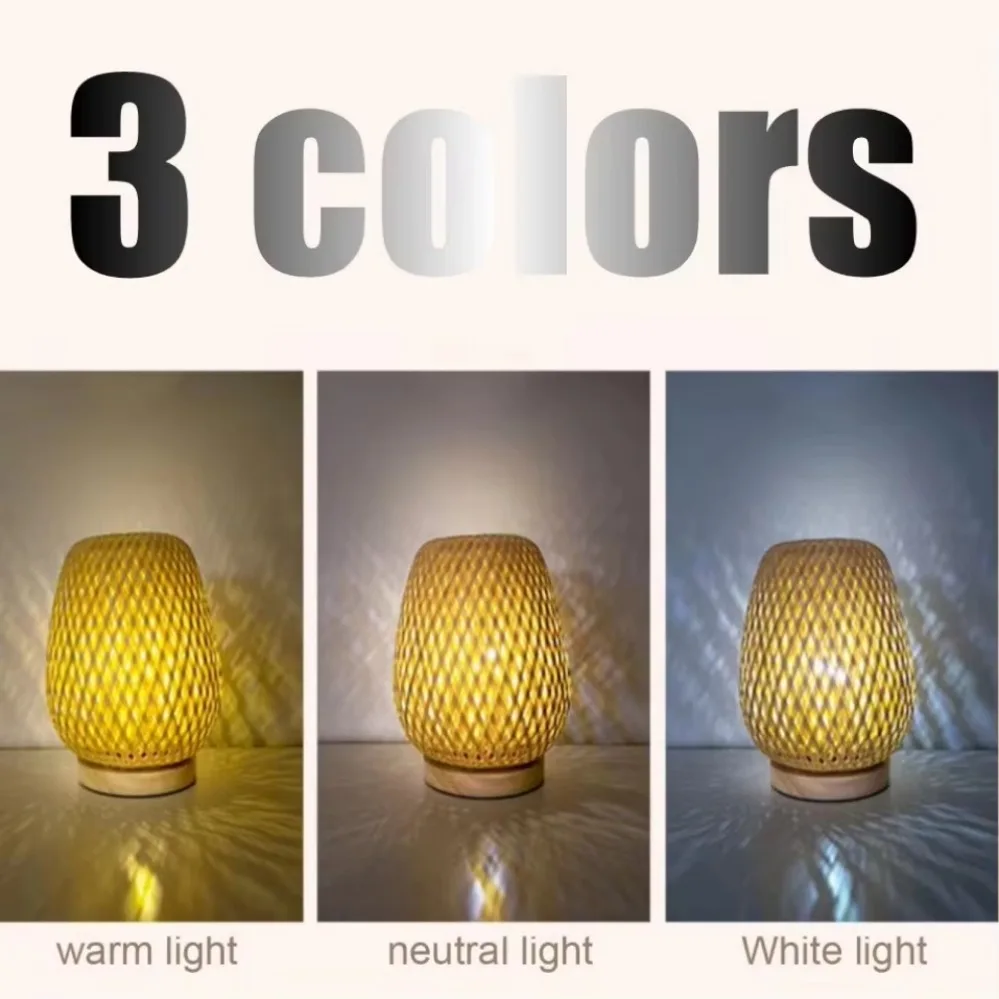 Bamboo Woven lamp Simple Bedro - Desk Setup Study 评论和价格