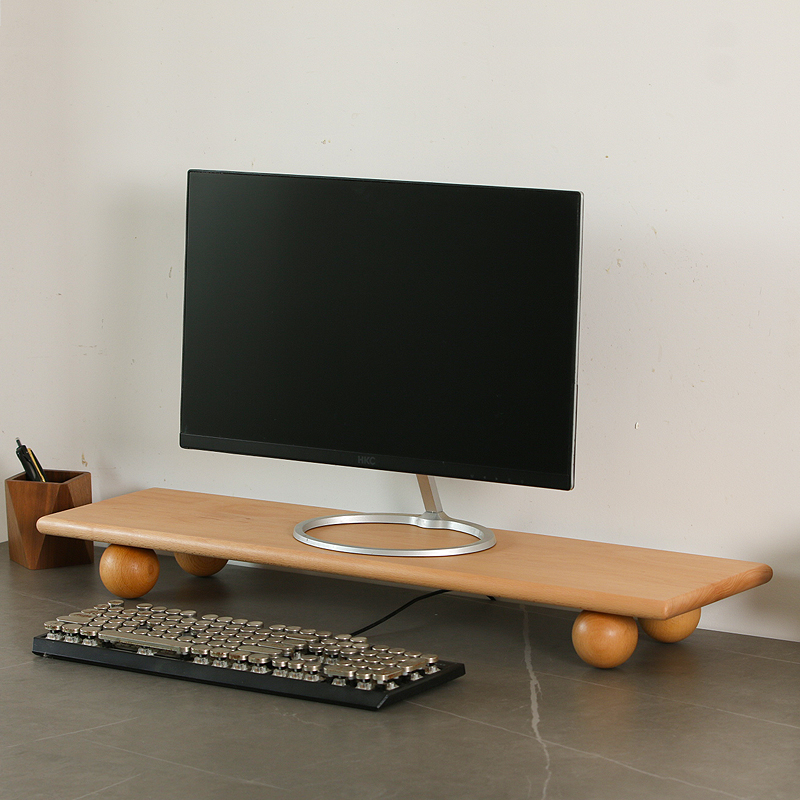 Solid Wood Monitor Riser Lapto - Desk Setup For Laptop And Monitor 评论和价格