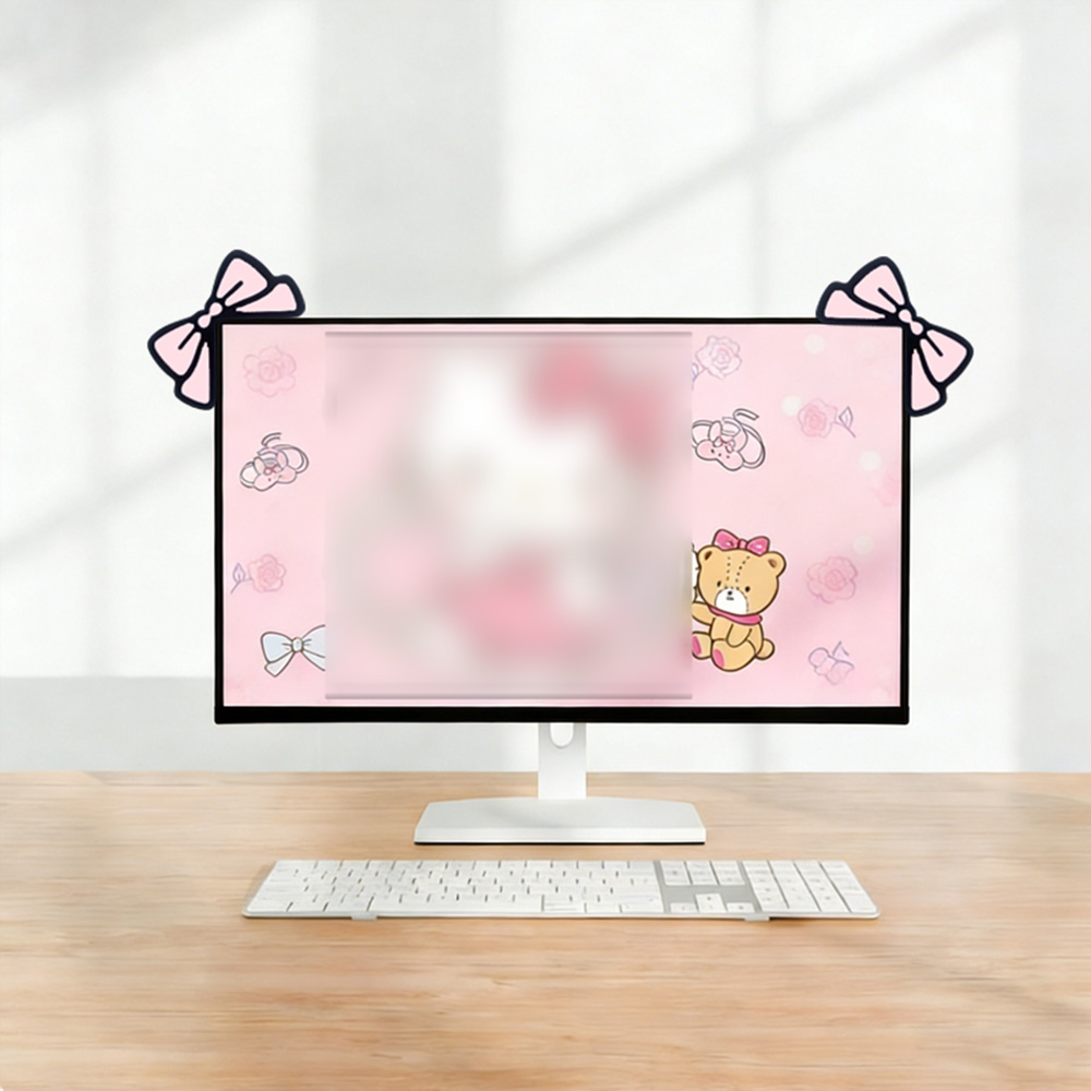 Cute Pink Bow Monitor Decor Ka - Desk Setup For Laptop And Monitor 评论和价格