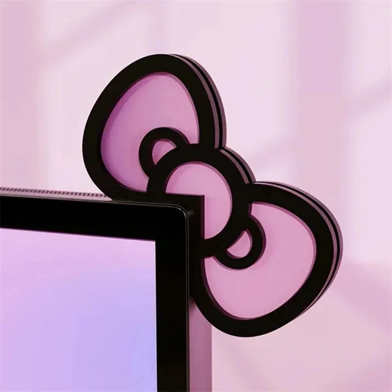 Kawaii Pink Acrylic Bow Monito - Desk Setup In Office 评论和价格