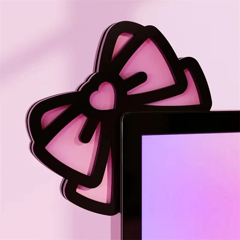 Kawaii Pink Acrylic Bow Monito - Desk Setup In Office 评论和价格