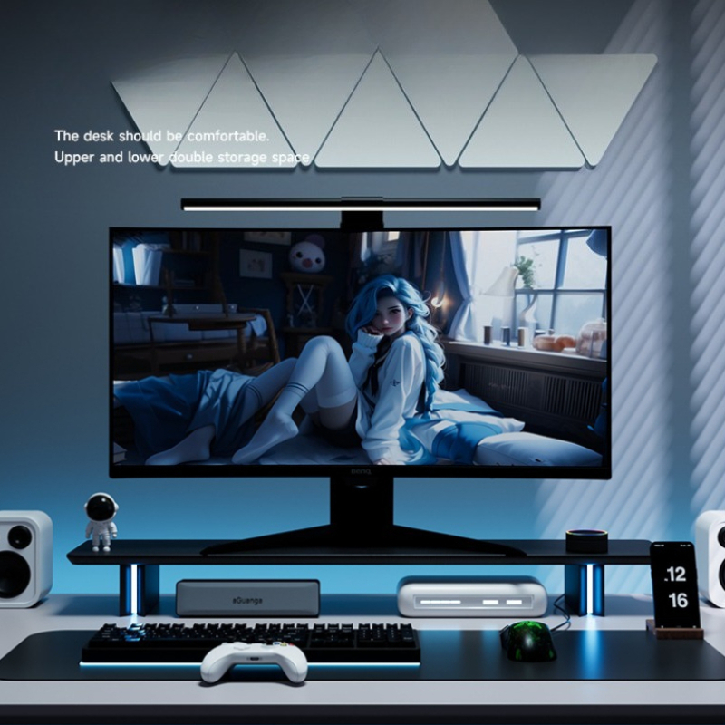RGB Monitor Stand Ergonomic Co - Desk Setup For Laptop And Monitor 评论和价格
