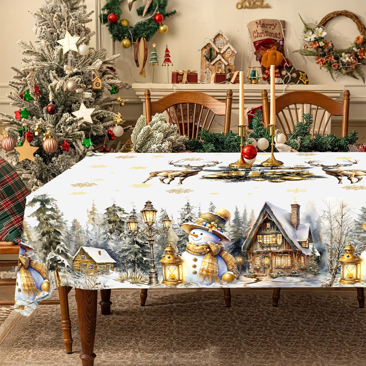 Merry Christmas White Golden T - Desk Setup Design 评论和价格