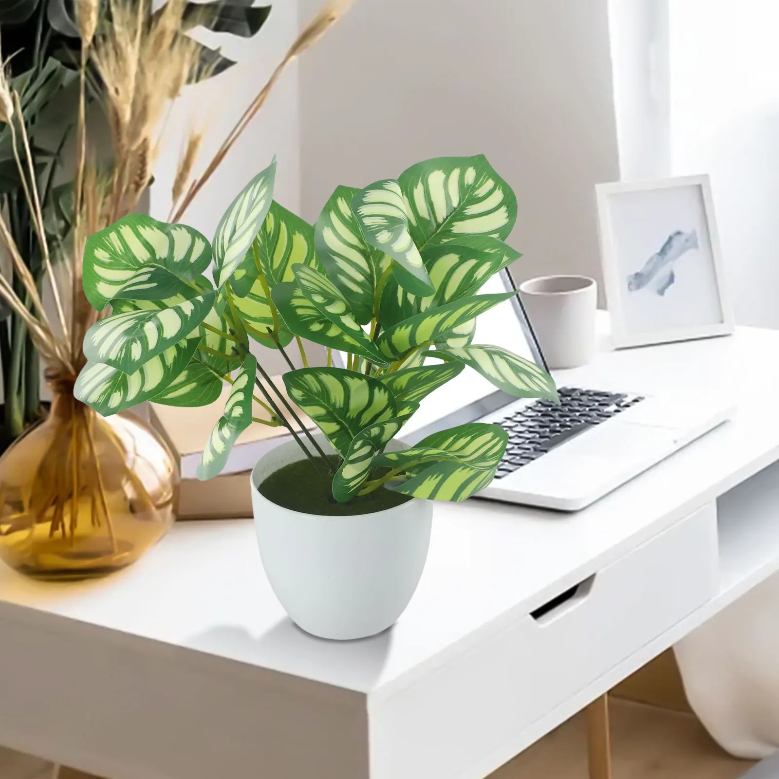 1PC Artificial Foliage Plant P - Desk Setup Plant 评论和价格