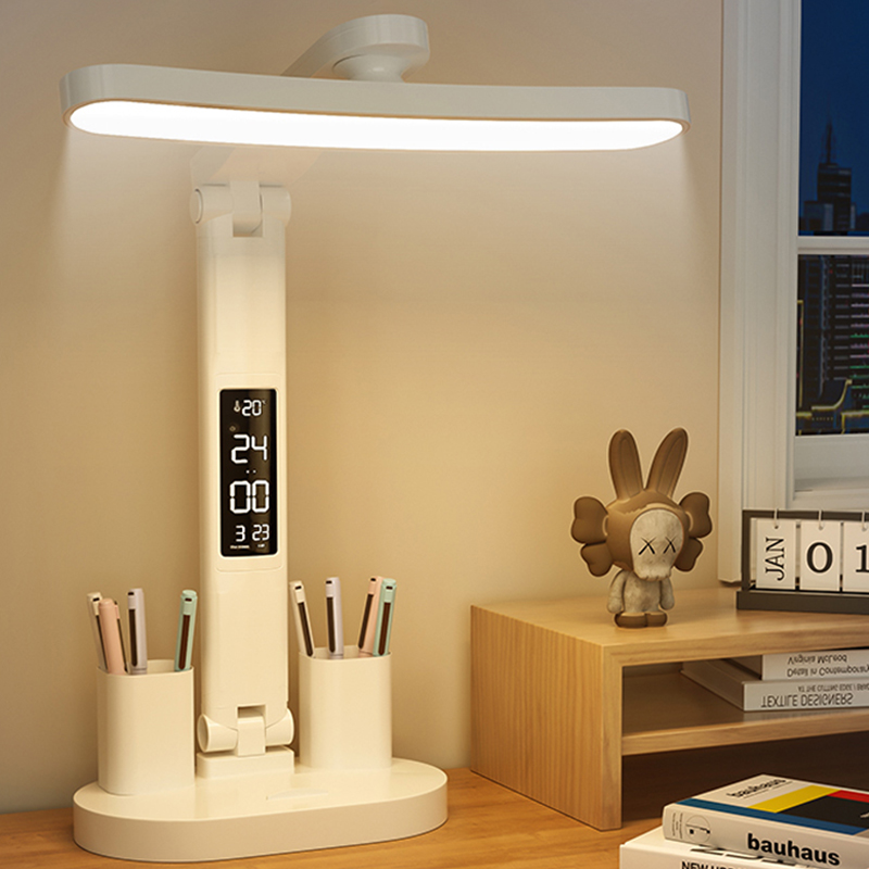 LED Clock Table Lamp USB Charg - Desk Setup Study 评论和价格