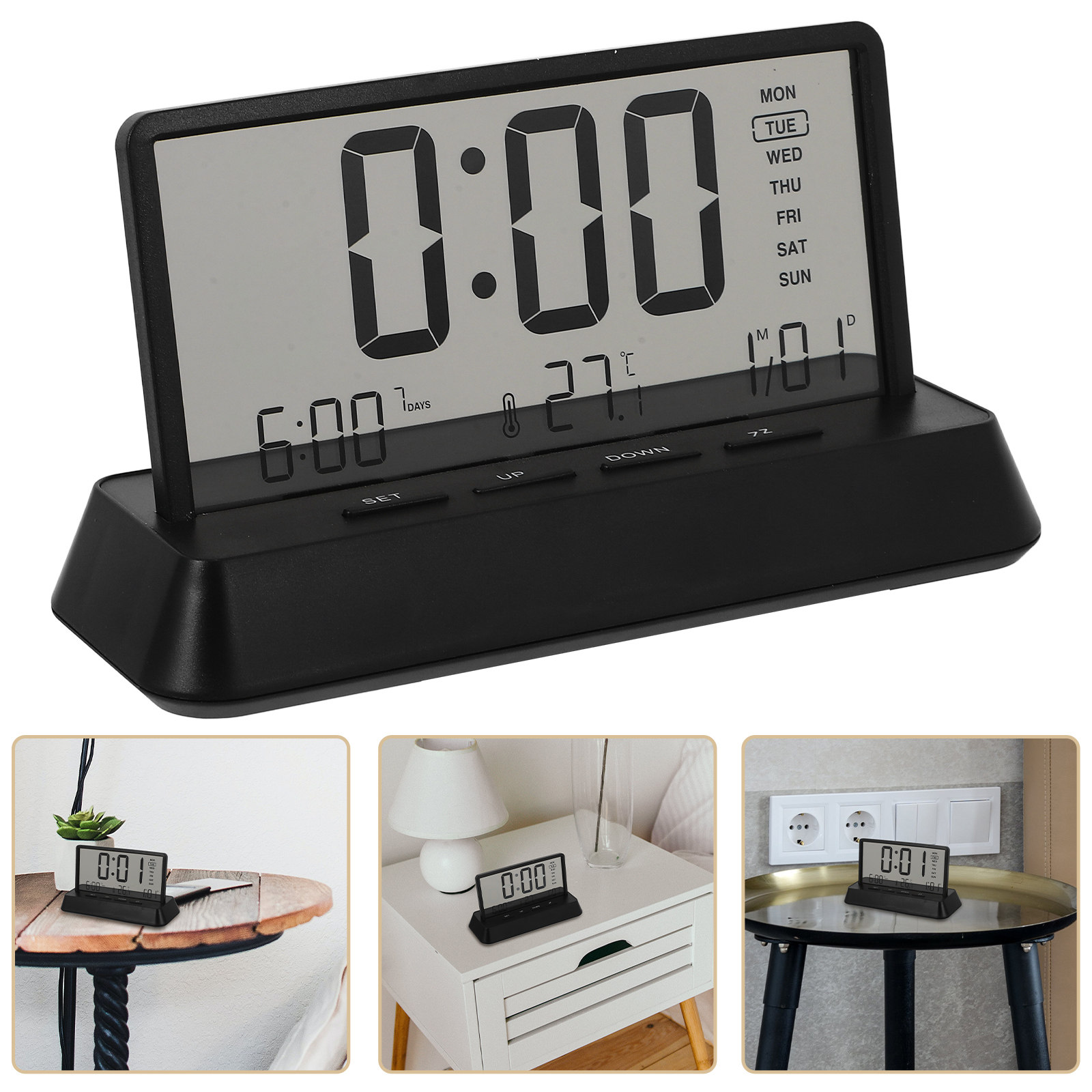 Digital Alarm Clock Small Comp - Desk Setup In Office 评论和价格