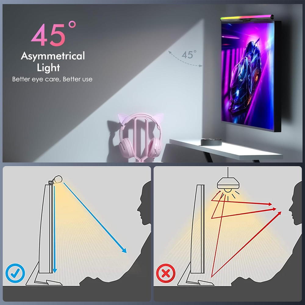 RGB Lightbar Monitor Light Bar - Desk Setup On Bed 评论和价格