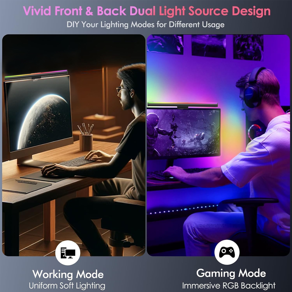 RGB Lightbar Monitor Light Bar - Desk Setup On Bed 评论和价格